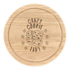 Crazy Cookie Lady Stars Round Chopping Cheese Board Funny Food Lover Chocolate