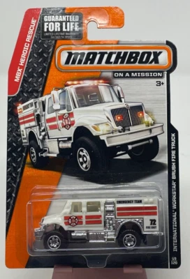 Matchbox MBX Heroic Rescue International Workstar Brush Fire Truck 69/120 White - Image 1 of 4