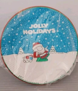 Vintage 1981 Ziggy & Fuzz 8 Weihnachten Winter Urlaub 8 Dessertteller unbenutzt - Bild 1 von 4