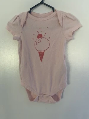 Body Baby Gap Bebé Niñas Dulce Helado Cereza Algodón Batido Rosa 3-6 M Foto 1 de 4