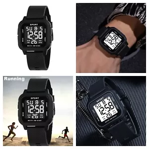 Mens LED Watch Waterproof Digital Sports Stopwatch Military Alarm Wristwatch - Picture 1 of 15