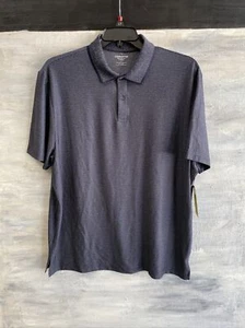 NEW! CLAIBORNE Big and Tall Stretch Polo Shirt, 4XLT - Navy Heather - Picture 1 of 8