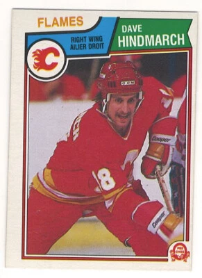 1983-84 O-PEE-CHEE # 82 DAVE HINDMARCH RC FLAMES OPC HOCKEY  NICE AND NO CREASES - Image 1 of 2