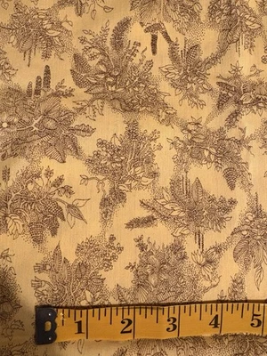 VTG 2.5 Yards Maize Yellow Fall Floral Cotton Blend Sewing Quilting Fabric 44” - Image 1 of 4
