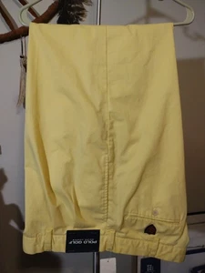 Polo Ralph Lauren Pants Mens 36x30 Yellow Pleated Golf - Picture 1 of 20