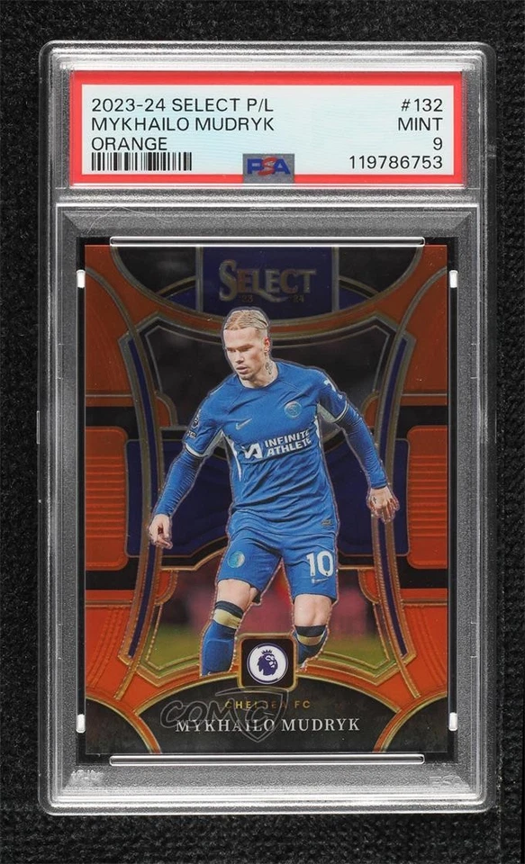 2023 Select Premier League Mezzanine Orange Prizm /75 Mykhailo Mudryk PSA 9 MINT - Image 1 of 2