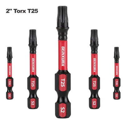 T25 Torx Power Bit Set, magnetisch, S2 Legierter Stahl, 2 Zoll - Bild 1 von 4