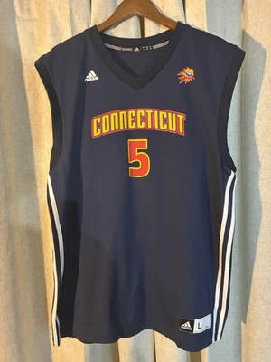 Camiseta Adidas Connecticut Sun Kelsey Griffen Firmada Adulto Grande Azul WNBA The W Foto 1 de 4