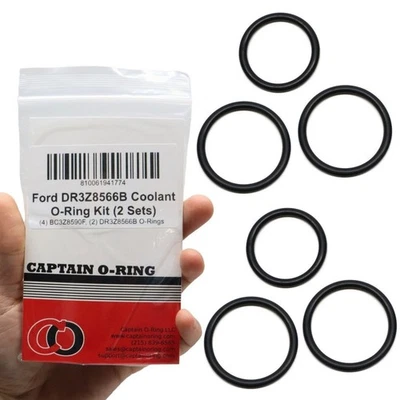 BC3Z8590F, DR3Z8566B O-Rings for Ford Radiator Hose and T-Pipe Coolant (2 Sets) - Image 1 of 4
