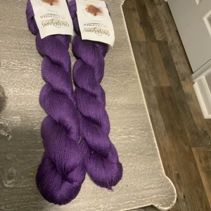 2 Hanks Of Cascade Yarns Ultra Pima Fine 100% Pima Cotton Color 3708 Deep Purple - Picture 1 of 2