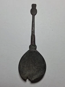 Late Medieval English Latten? Spoon, 15th/16thCentury - Pewter bowl +copper band - Picture 1 of 18