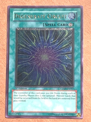 yugioh Degenerate Circuit CDIP-EN047 Ultimate Rare 1st Edition near mint - Image 1 of 4