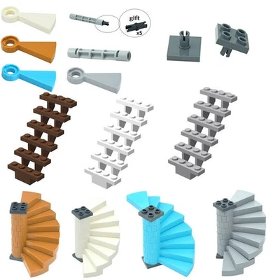 For Lego Stairs 7x4x6 Straight Open Staircase 40243 Spiral Step Stair Assembly - Image 1 of 4