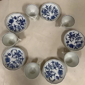 🌟 Juego de taza de té y platillo vintage azul del Danubio China para 5 reemplazos de cinco personas - Imagen 1 de 8
