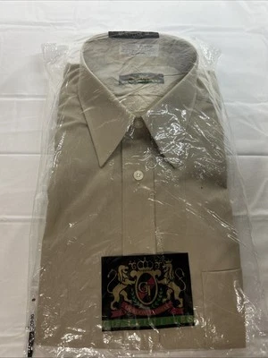 Gordon Thomas Half Sleeve Mens Dress Shirt Classic Poplin Brown USA Made Sz 16 - Image 1 of 2