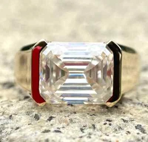 Anillo solitario de diamantes tratados blanco roto certificado de 10,40 quilates en plata 925 RARO - Imagen 1 de 8