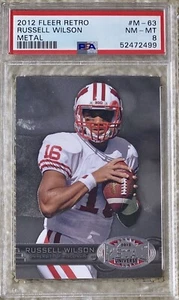 2012 FLEER RETRO METAL UNIVERSE RUSSELL WILSON RC PSA 8 - Picture 1 of 2