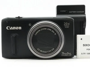 [As-is] Canon PowerShot SX260 HS 12.1MP Black Compact Digital Camera from Japan - Picture 1 of 15