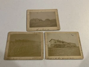 Drei montierte Fotos 1894 Soo Line Eisenbahn Harvey, ND North Dakota - Bild 1 von 5