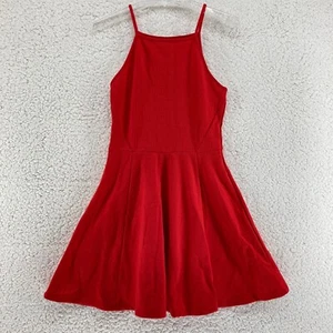 H&M Divided Sleeveless Wimens Sz 8 Skater Little Red Dress Fit & Flare Short - Picture 1 of 8