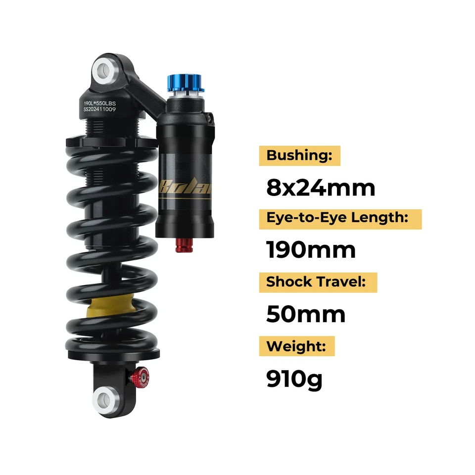Amortiguador trasero de aire con suspensión ajustable de rebote para DH MTB 190/210/230 mm Foto 1 de 4