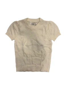 Coco Blanc Cream Pointelle Sweater Size 4 NWT - Picture 1 of 2