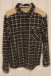 NANA JUDY Plaid Tartan Flannel & Corduroy Long Sleeve Button-Up Shirt Size Med. - Picture 1 of 7