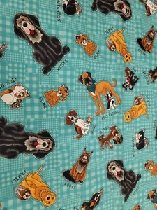 RESCUED & LOVED Fabric Henry Glass  Cotton Tossed Dogs Best Friend Adopt BTY NEW - Picture 1 of 4