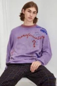UO Urban Outfitters Graphic Doodle lila Sweatshirt Größe Small - Bild 1 von 20