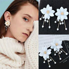 Jewelry Gifts Women Charm Big Flowers  Ear Stud Pearl Boho Painting Earrings