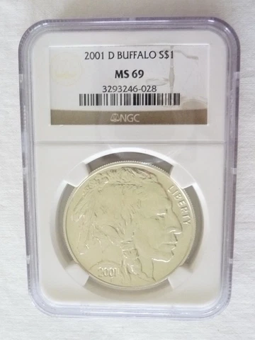 2001 D Buffalo Commemorative Silver Dollar NGC MS69 Cover