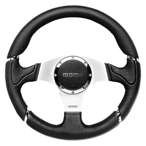 MOMO Millenium Steering Wheel - Leather - Black Inserts - 350mm - Premium - Picture 1 of 2