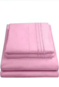 Sweet Home Collection 1800 Thread Count Split King 5 Piece Sheet Set - Pink - Picture 1 of 5