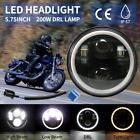 Motorcycle 5.75" 5-3/4/" LED Round Headlight Projector For Harley Dyna Sportster