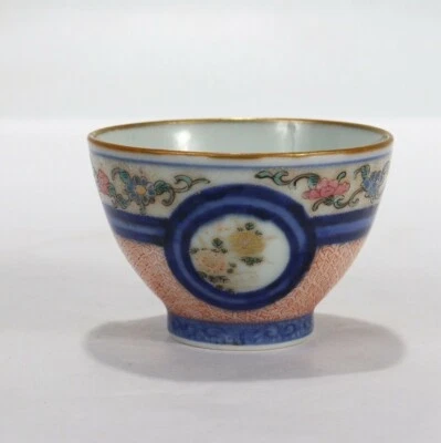 Антикварная китайская экспортная фарфоровая чайная чаша или чашка без ручек. - Изображение 1 из 4