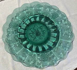 Fenton Teal green plate With grape leaves. - Picture 1 of 4