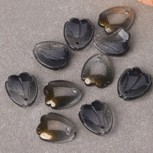 10pcs 15x12mm Petal SHape Lampwork Glass Pendants Loose Beads For DIY Flower - Picture 1 of 38