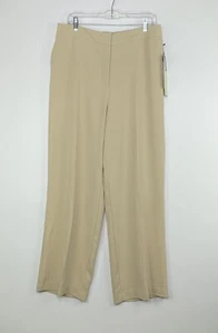 NWT Rachel Zoe Women's Size 12 Tan High Waist Flat Front Straight Trousers - Picture 1 of 8