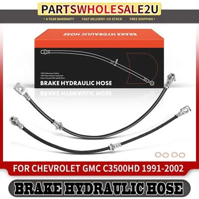Manguera hidráulica de freno delantera izquierda y derecha 2 piezas para Chevrolet GMC C3500HD 1991-2002 Foto 1 de 4
