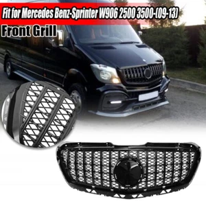 Parrilla de parachoques delantera negra brillante para Mercedes W906 Sprinter 2500/3500 2014-2018 - Imagen 1 de 13