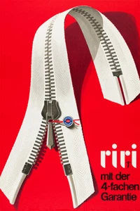 Riri Swiss Zipper Stars 1974 Original Vintage Wall Art Home Decor - POSTER 20x30 - Picture 1 of 4
