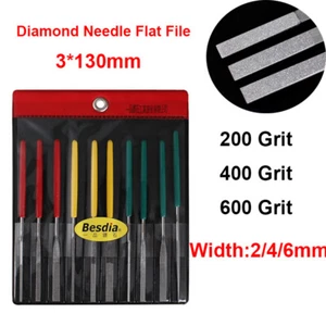 10Pcs/Set Diamond Needle Flat File Set for Polishing Metal Tool Width 2/4/6mm - Picture 1 of 17