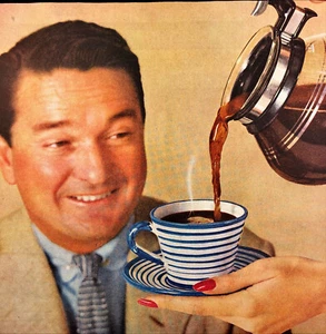 1955 Nescafe Instant Coffee Vintage Print Ad Satisfy Your Coffee Hunger - Picture 1 of 2