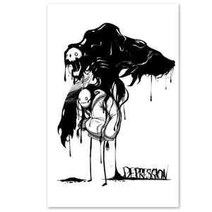 Art Print, Depression Oil Sadness Art Print, Shawn Coss Original Artwork - Picture 1 of 1