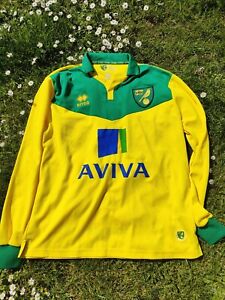 Norwich city football shirt home 14/15 long sleeve