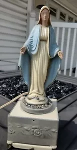 JUNGFRAU MARIA MADONNA ELEKTRISCH SEHR VINTAGE ROSENKRANZ SCHUBLADE NACHTLICHT MUSIKALISCH ALT - Bild 1 von 23