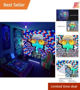 Blacklight Tapestry Polyester 50x60" Glow In Dark Decor Wall Art Hanging Bedroom - Picture 1 of 11