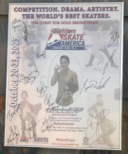 FIGURE SKATING POSTER  SKATE AMERICA OCTOBER 2005 FRAMED MULTIPLE SIGNATURES - Picture 1 of 6