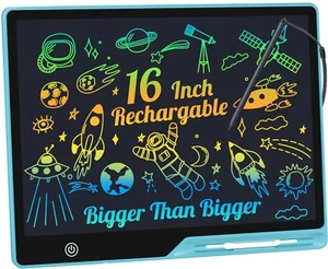 LCD Writing Tablet,16 Inch Colorful Screen Rechargeable Doodle Board Toddler For - Picture 1 of 9