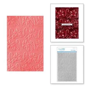 SPELLBINDERS Joyful Candy Canes 3D Embossing Folder Club Excl 5.5"x8.5" - Picture 1 of 2